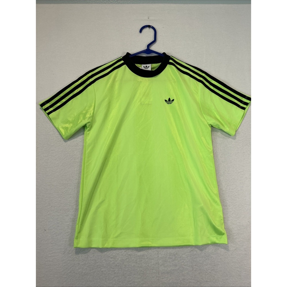 Adidas Originals Women Jacquard Football Soccer Jersey T-Shirt Neon Green XS